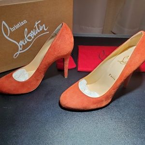 Ron Ron 100 Terracotta Suede Heels size 38.5